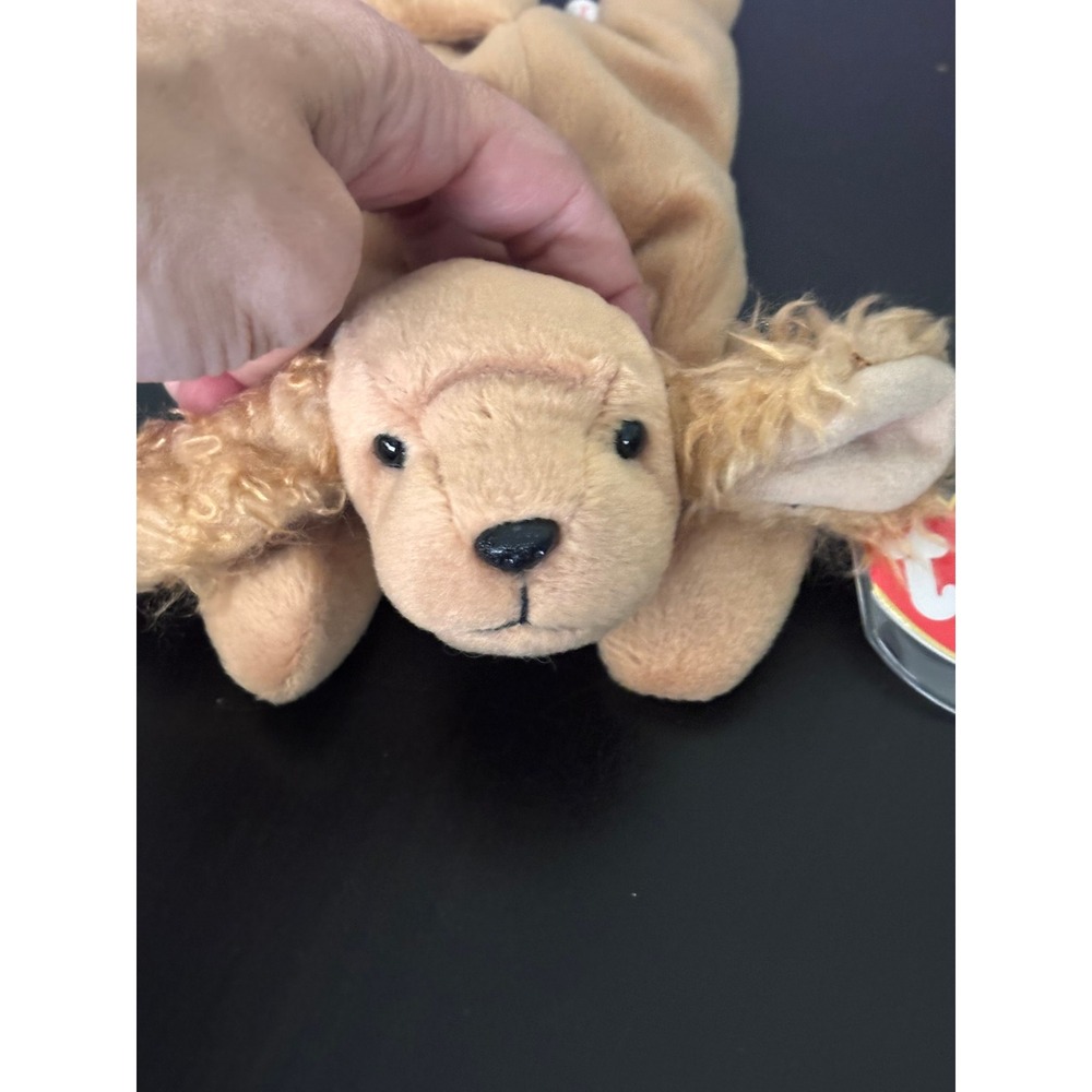 Ty Beanie Baby Spunky Cocker Spaniel Dog Plush Tan Fluffy Ears Vintage 1997